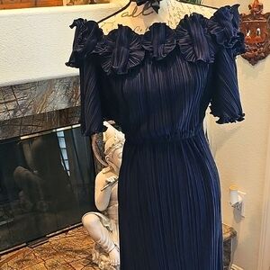 Elegant Blue/purple Off-Shoulder Dress